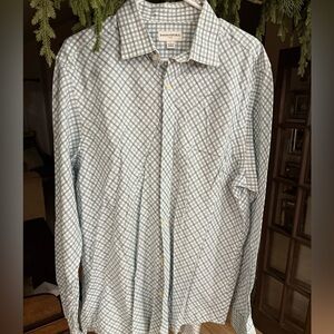 Banana Republic green and White Checkered Men's Shirt